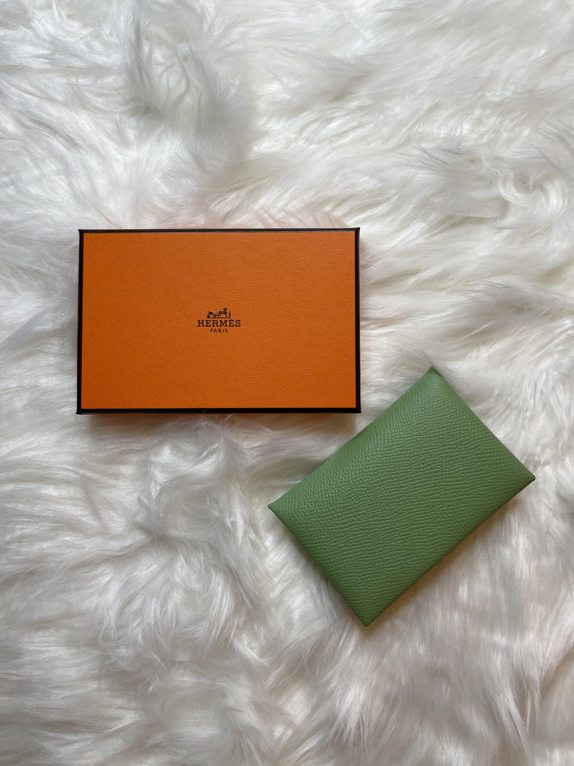 hermes card holder orange